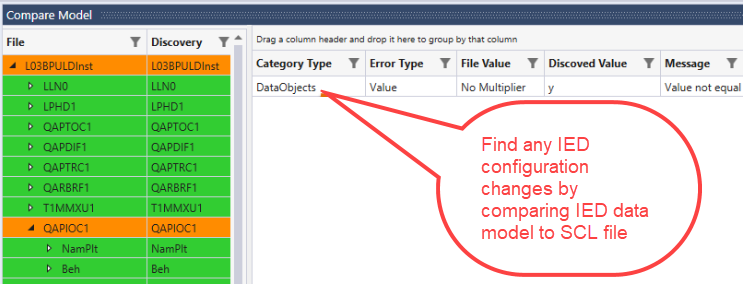 Find changes by comparing configuration on SCL File